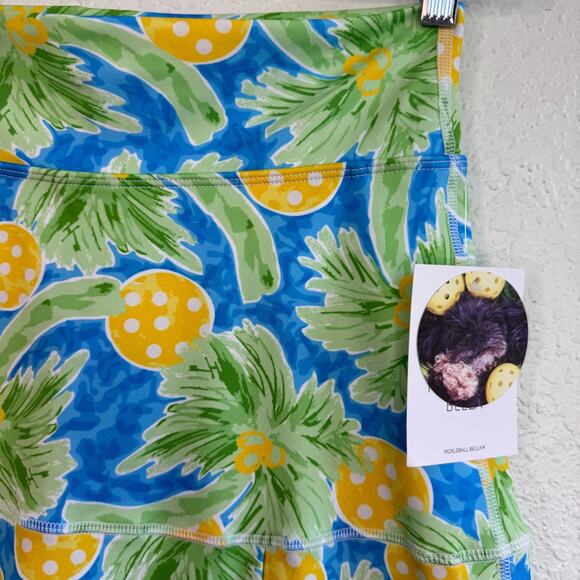 Pickleball Bella Skort Womens 2 Kick Pleat Athletic Tennis Palm Tree NEW Medium - Picture 4 of 8